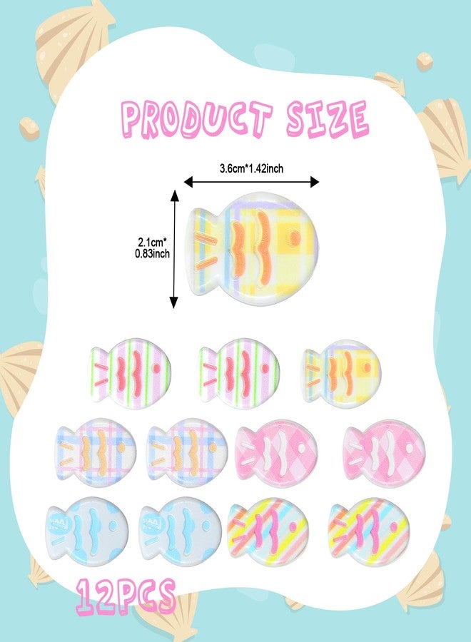 DOPENSPI 12PCS Small Fish Hair Clips, Colorful Kawaii Fish Clip Fun Fishes Shaped Alligator Clips Fun Plaid Fishes Marine Themed Barrettes Sea Animal Hair Accessories for Women Girls - Image 2